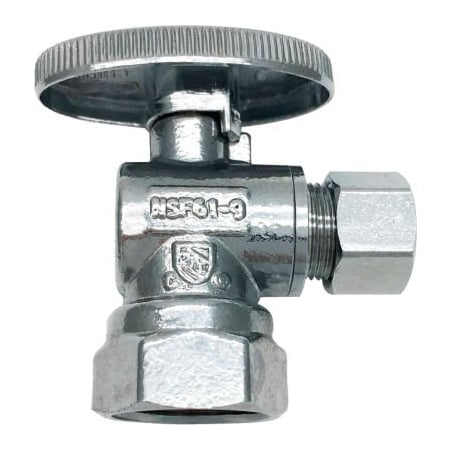 Robinson Tech International New Jersey THEWORKS 1/4 Turn Angle Stop - 1/2in FIP x 3/8in OD QTS106